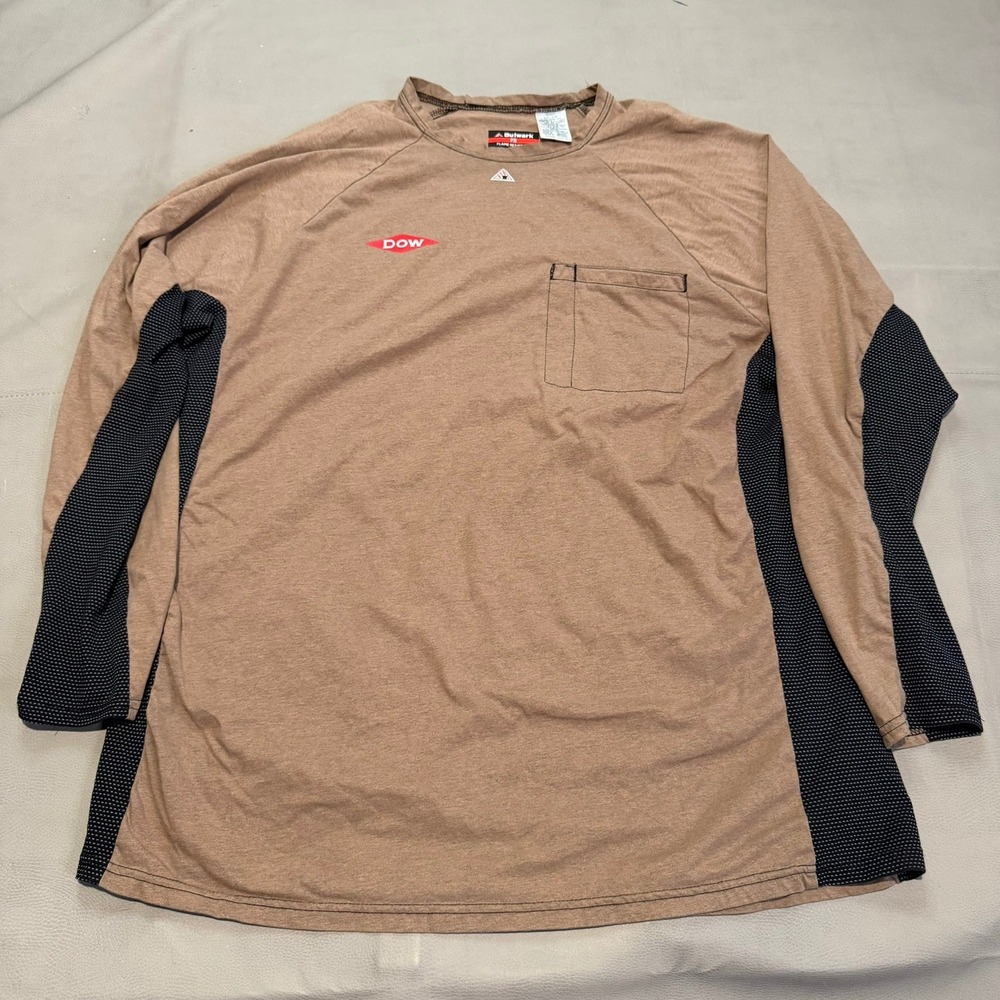 Bulwark Flame Fire Resistant T-Shirt Men 3XL Pocket Base Layer MPS8KH3-XXL-LNG
